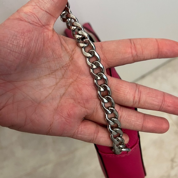 Hot pink Michael Kors crossbody purse with silver detailing - Picture 10 of 11